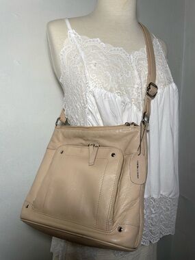 Great American Leatherworks Beige Crossbody Tote Shopper Bag